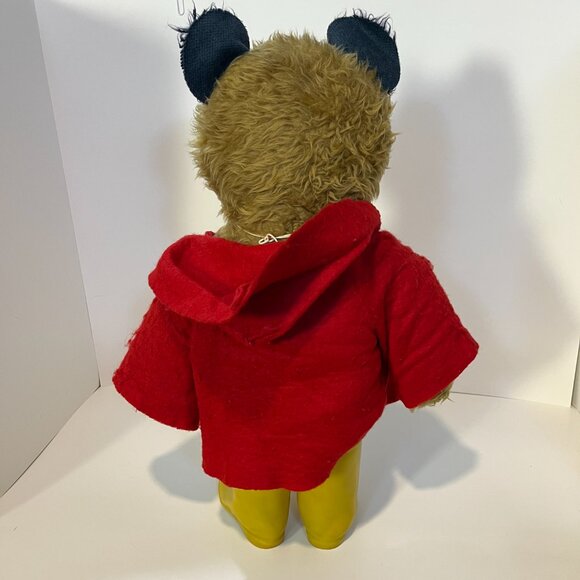 Vintage 1977 Paddington Bear Stuffed Plush 20" Eden Toys Yellow Boots Red Coat - Picture 8 of 16